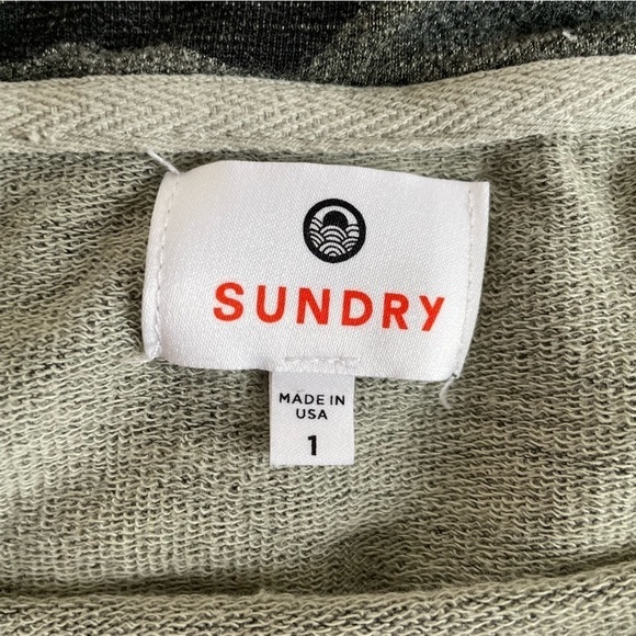 Sundry | Camo Boatneck Slub Knit Sweatshirt, size 1 (small) - Picture 4 of 11